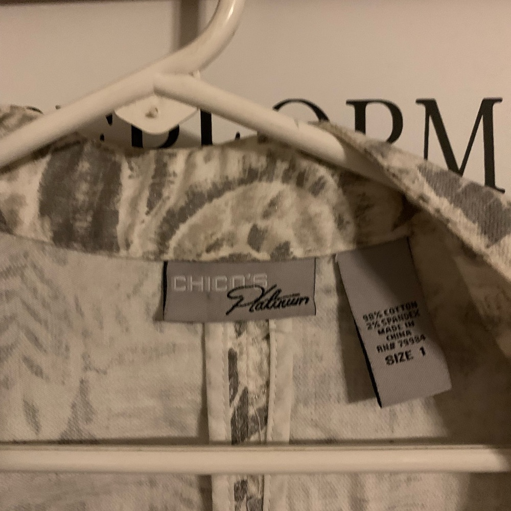 Chico's Gray and White Jacket - Picture 2 of 2